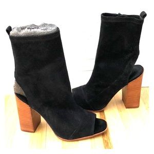 Black suede open toe ankle boot (Aldo)